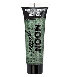 Moon Glitter Holographic Glitter Hair Gel, Green