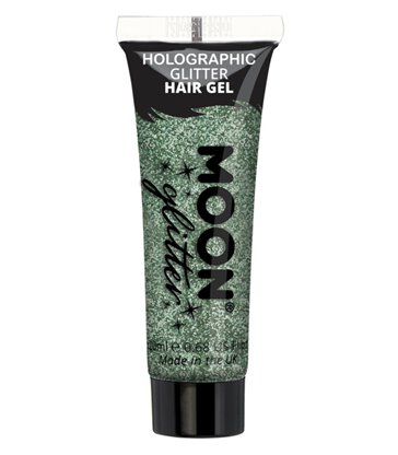 Moon Glitter Holographic Glitter Hair Gel, Green