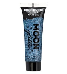 Moon Glitter Holographic Glitter Hair Gel, Blue