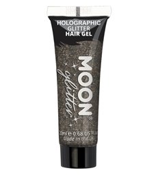 Moon Glitter Holographic Glitter Hair Gel, Black