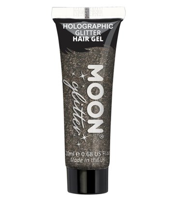 Moon Glitter Holographic Glitter Hair Gel, Black