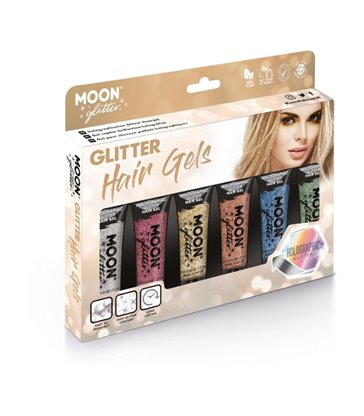 Moon Glitter Holographic Glitter Hair Gel, Assorte