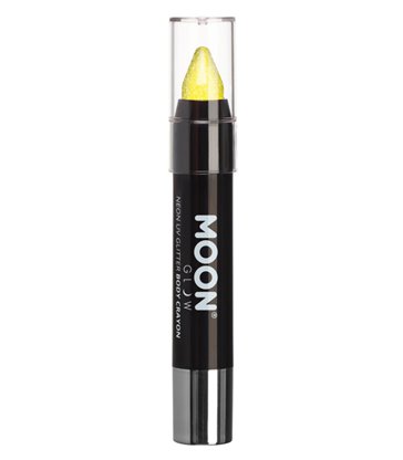 Moon Glow - Neon UV Glitter Body Crayons, Yellow