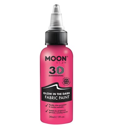 Moon Glow - Glow in the Dark Fabric Paint, Pink