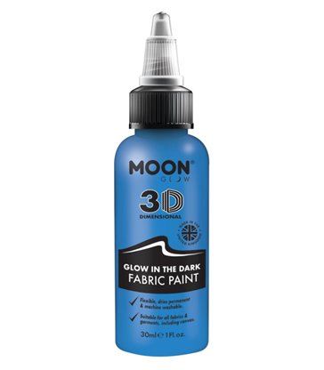 Moon Glow - Glow in the Dark Fabric Paint, Blue