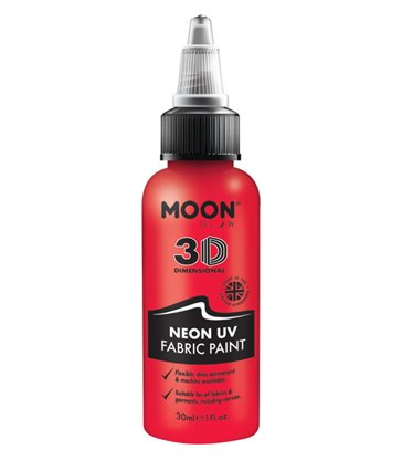 Moon Glow - Neon UV Intense Fabric Paint, Red