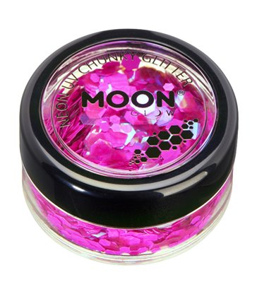 Moon Glow - Neon UV Chunky Glitter, Magenta