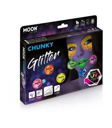 Moon Glow - Neon UV Chunky Glitter, Assorted