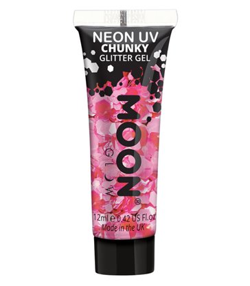 Moon Glow - Neon UV Chunky Glitter Gel, Pink