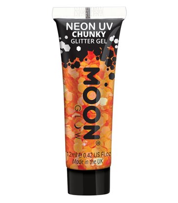 Moon Glow - Neon UV Chunky Glitter Gel, Orange