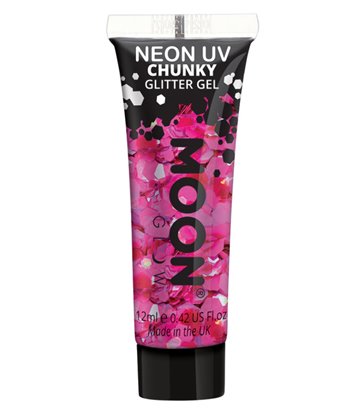 Moon Glow - Neon UV Chunky Glitter Gel, Magenta