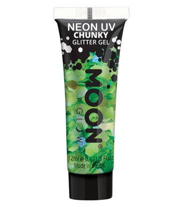 Moon Glow - Neon UV Chunky Glitter Gel, Green