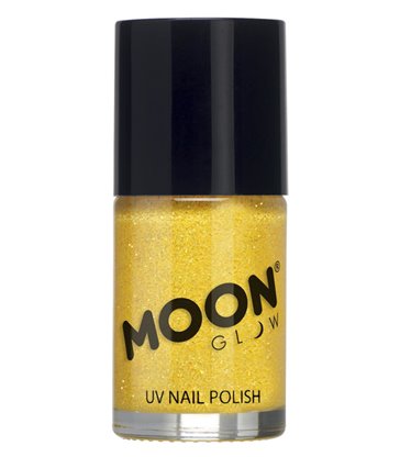 Moon Glow - Neon UV Glitter Nail Polish, Golden