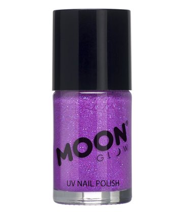 Moon Glow - Neon UV Glitter Nail Polish, Purple