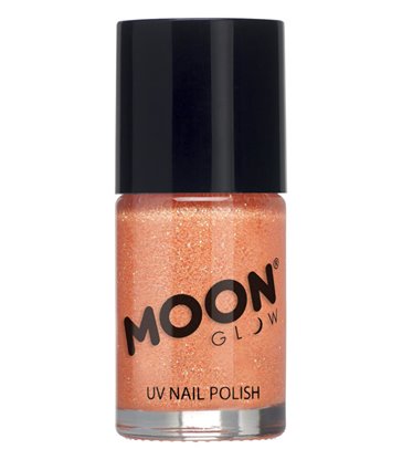 Moon Glow - Neon UV Glitter Nail Polish, Orange