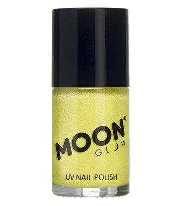 Moon Glow - Neon Uv Glitter Nail Polish, Yellow