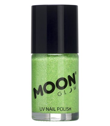 Moon Glow - Neon UV Glitter Nail Polish, Green