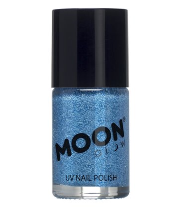 Moon Glow - Neon UV Glitter Nail Polish, Blue