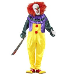 Classic Horror Clown Costume, Multi-Coloured