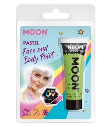 Moon Glow Pastel Neon UV Face Paint, Pastel Green