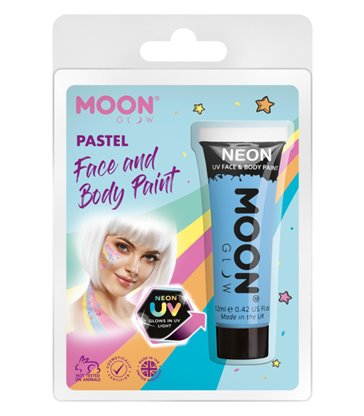 Moon Glow Pastel Neon UV Face Paint, Pastel Blue