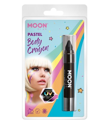 Moon Glow Pastel Neon UV Body Crayons, Black