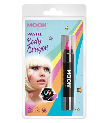 Moon Glow Pastel Neon UV Body Crayons, Pastel Pink