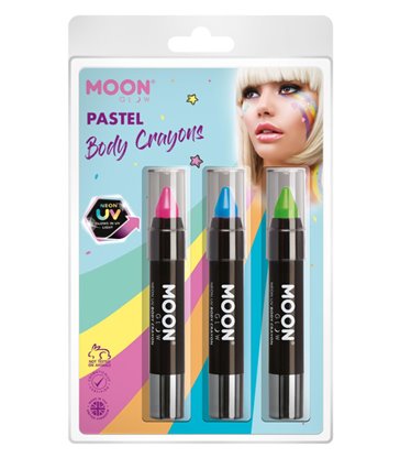 Moon Glow Pastel Neon UV Body Crayons,