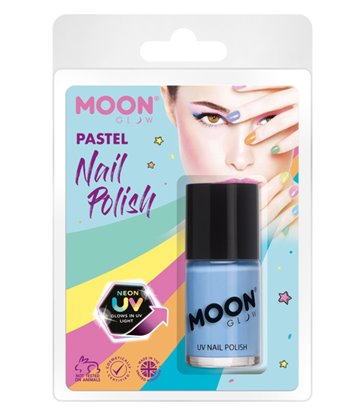 Moon Glow Pastel Neon UV Nail Polish, Pastel Blu