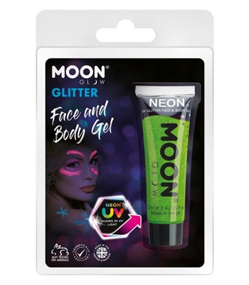 Moon Glow Neon UV Fine Glitter Gel, Green