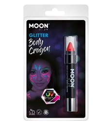 Moon Glow - Neon UV Glitter Body Crayosn, Red