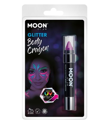 Moon Glow - Neon UV Glitter Body Crayosn, Purple