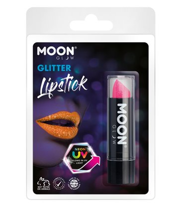 Moon Glow - Neon UV Glitter Lipstick, Magenta