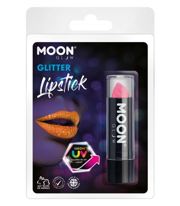 Moon Glow - Neon UV Glitter Lipstick, Pink