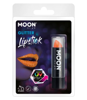 Moon Glow - Neon UV Glitter Lipstick, Orange