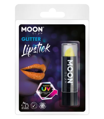 Moon Glow - Neon UV Glitter Lipstick, Yellow