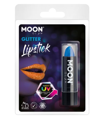 Moon Glow - Neon UV Glitter Lipstick, Blue