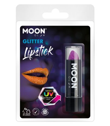 Moon Glow - Neon UV Glitter Lipstick, Purple