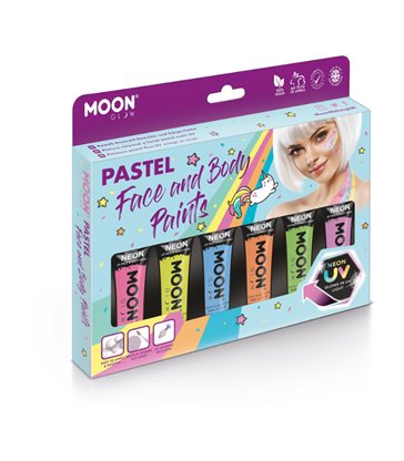 Moon Glow Pastel Neon UV Face Paint Boxset, Assort