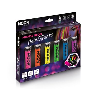 Moon Glow Intense Neon UV Hair Streaks, Assorted