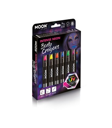 Moon Glow Intense Neon UV Body Crayons, Assorted