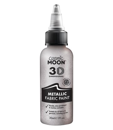 Cosmic Moon Metallic Fabric Paint, Silver
