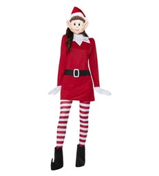 Elves Behavin' Badly Ladies Elf Costume, Red & Whi