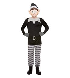 Elves Behavin' Badly Bad Elf Costume, Grey & Black