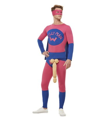 Willyman Superhero Costume, Pink & Blue