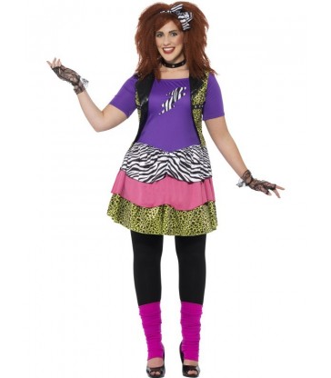 Curves 80s Rock Chick Costume