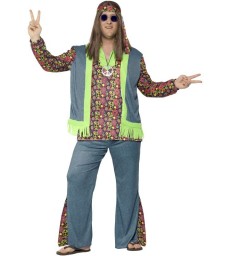 Curves Hippie Costume, Multi-Coloured