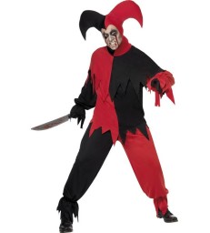 Dark Jester Costume, Red & Black