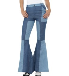 70s Deluxe Flared Trousers, Ladies, Blue