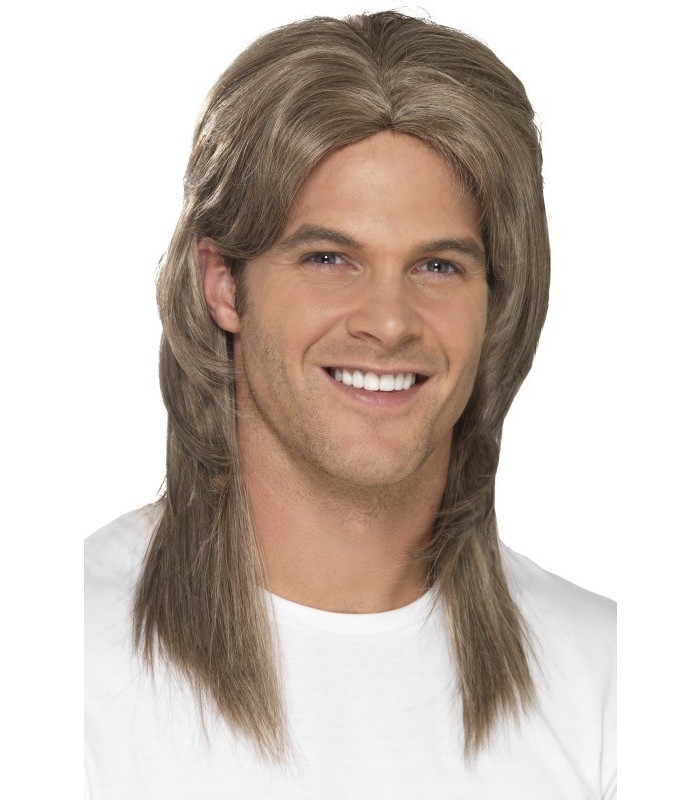 Deluxe Mullet Wig Brown Lets Party Forever